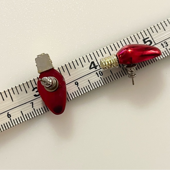 4 Vintage Sets of Holiday Christmas Jingle Bells Lights Dangle Drop Earrings - Picture 10 of 16